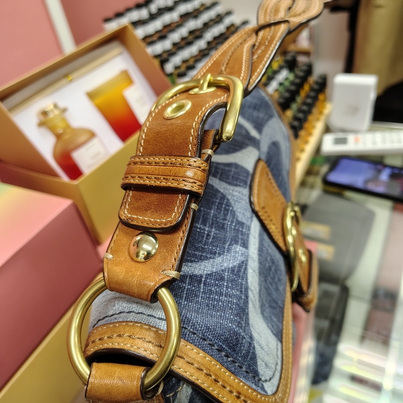 Coach Blue and Brown Crossbody Bag - Picture 10 of 12